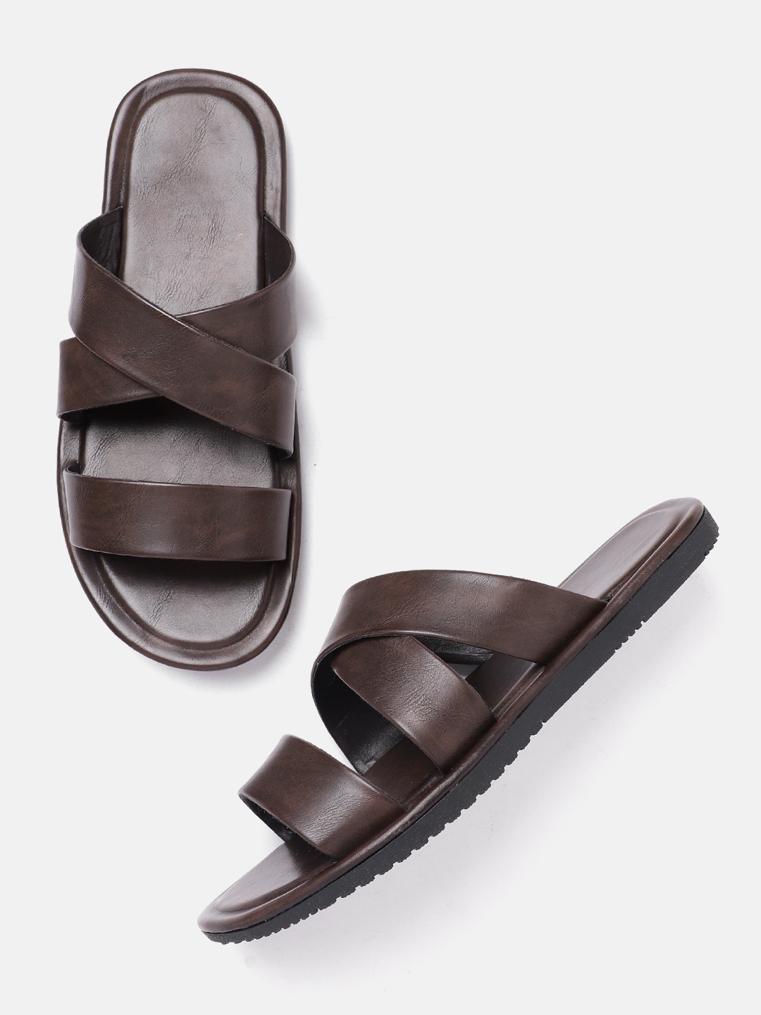 

Roadster Men Coffee Brown Solid Open Toe Comfort Sandals