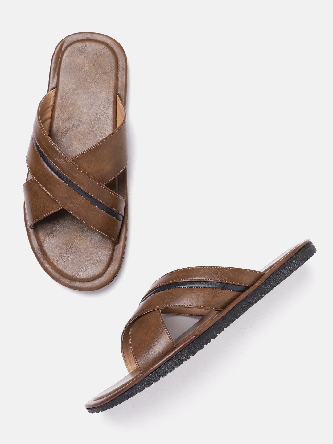 

Roadster Men Coffee Brown Solid Open Toe Comfort Sandals