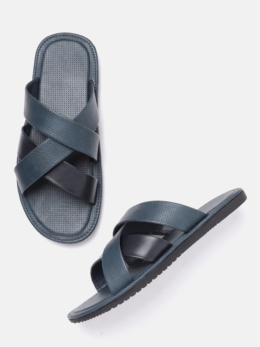 

Roadster Men Navy Blue Perforated Comfort Sandals
