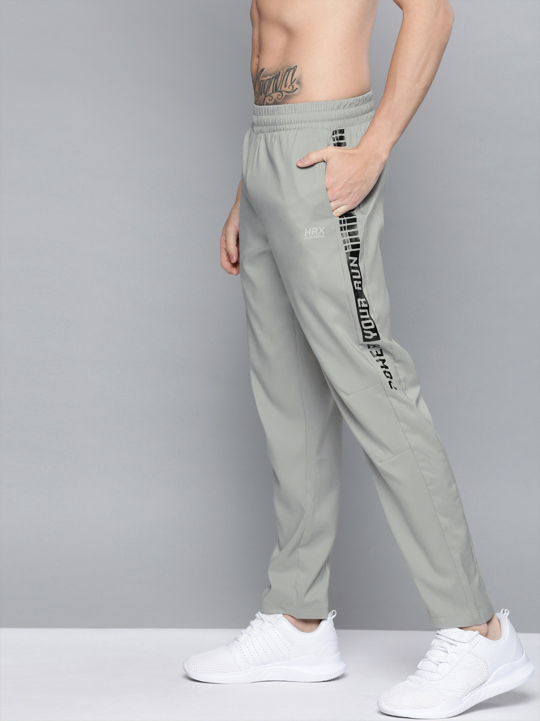 

HRX by Hrithik Roshan Men Grey Straight Fit Running Track Pants