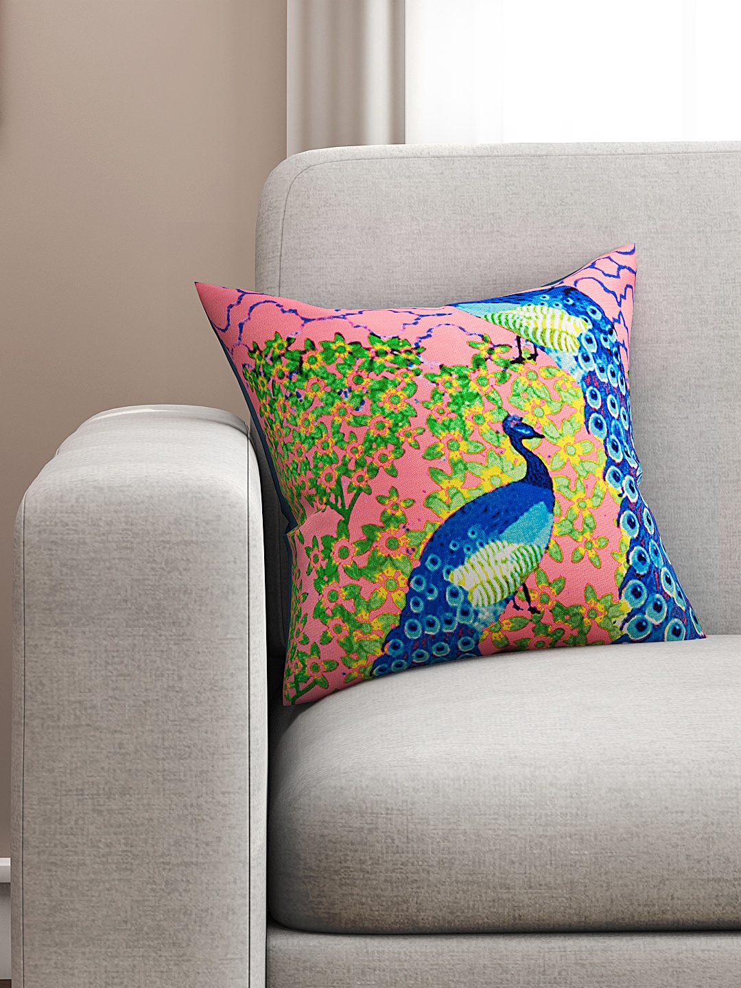 

SEJ by Nisha Gupta Pink Single 16'' x 16'' Square Cushion Cover