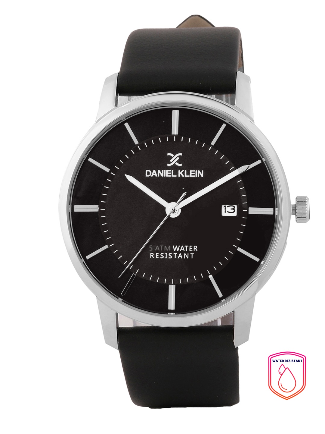 

Daniel Klein Men Black Leather Analogue Watch DK.1.12419-5