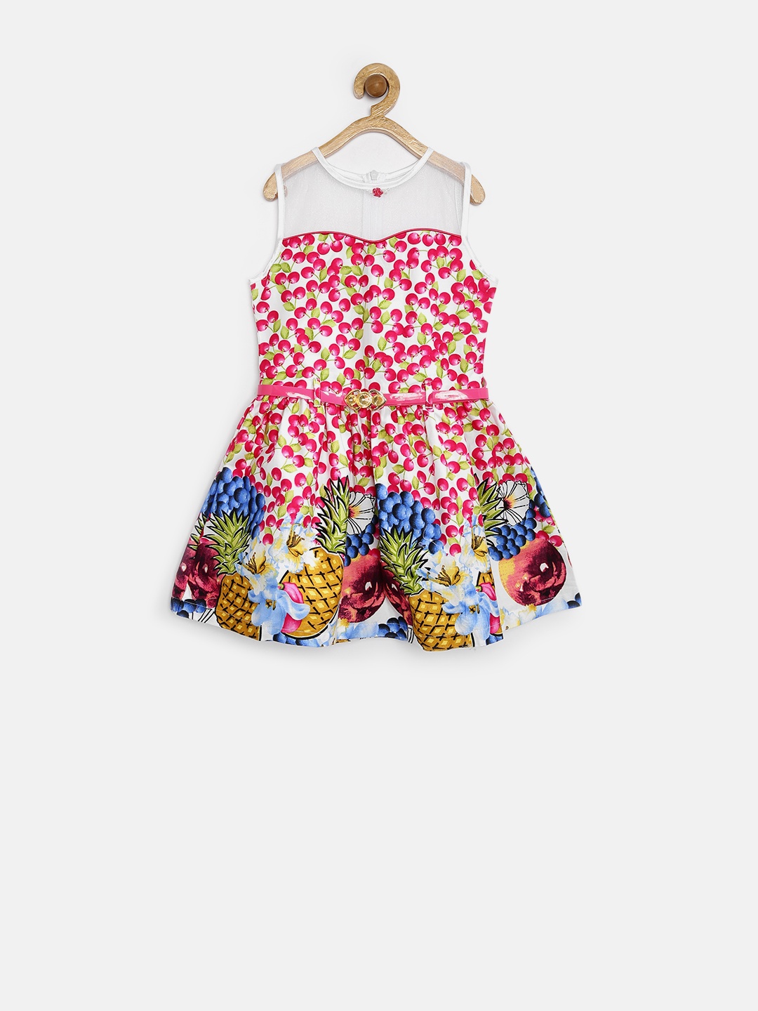 

Tiny Girl Pink Tropical Print Fit & Flare Dress