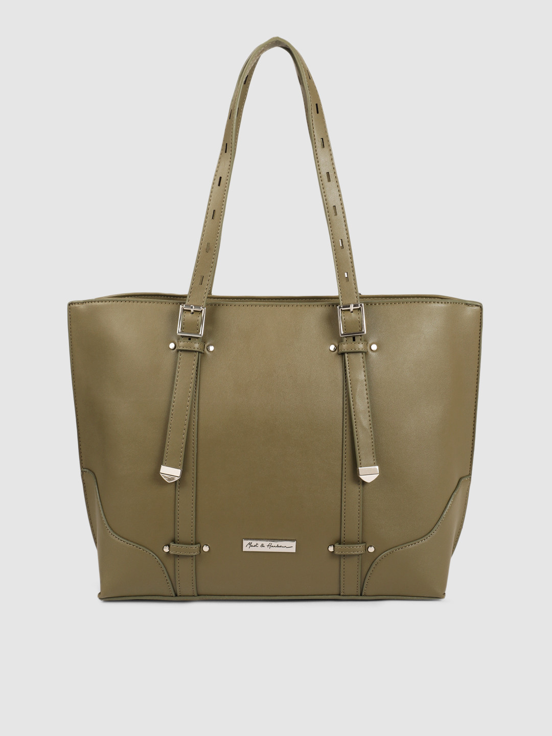 

Mast & Harbour Olive Brown Solid Shoulder Bag