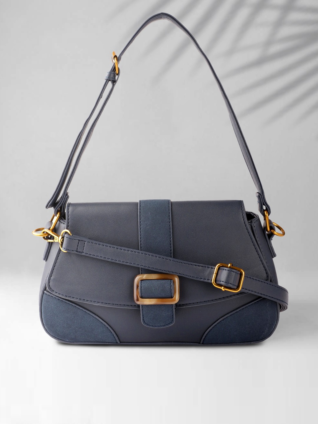 

Mast & Harbour Navy Blue Solid Shoulder Bag