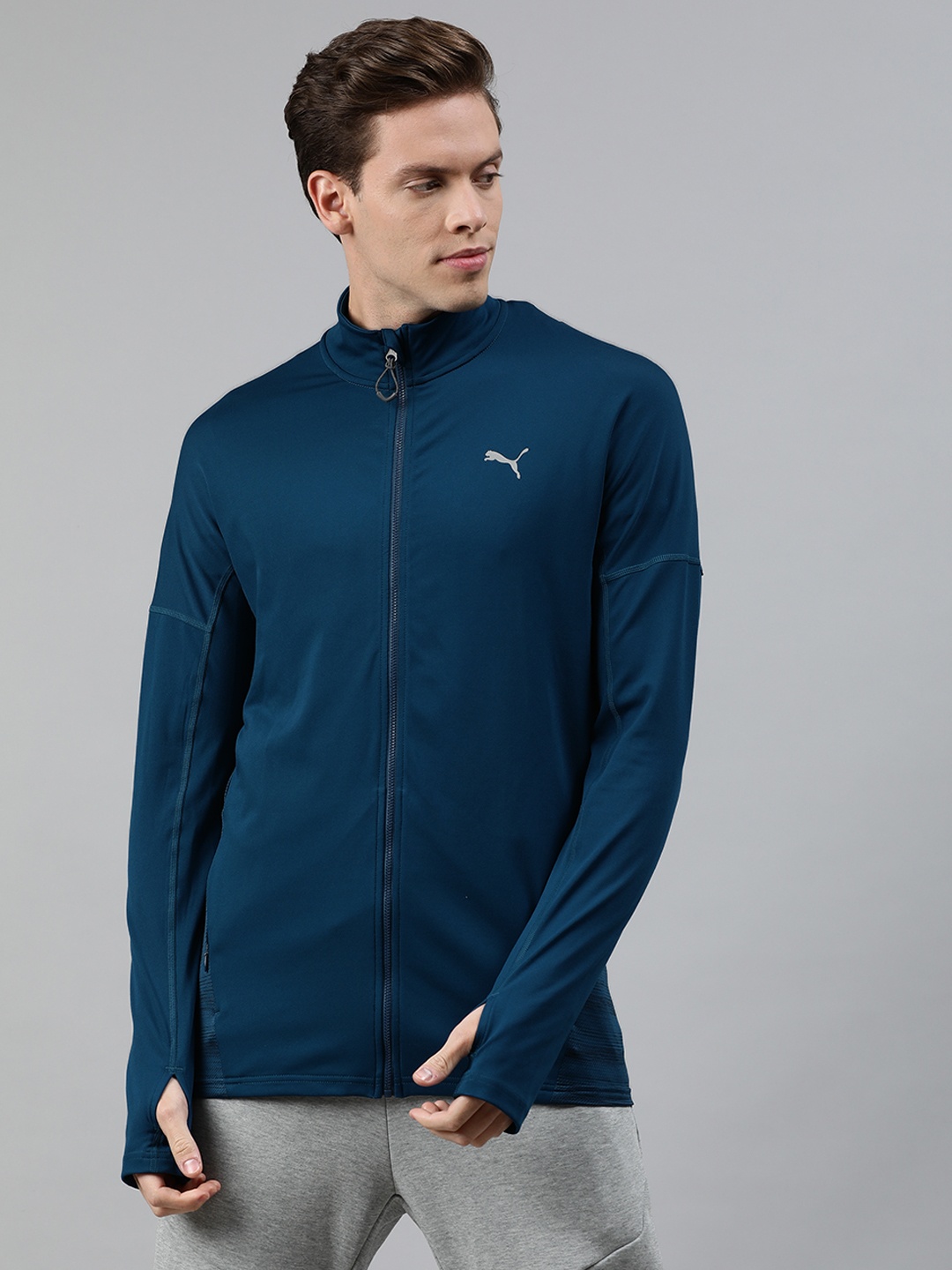 

Puma Men Blue VK Active Solid Sporty Track Jacket