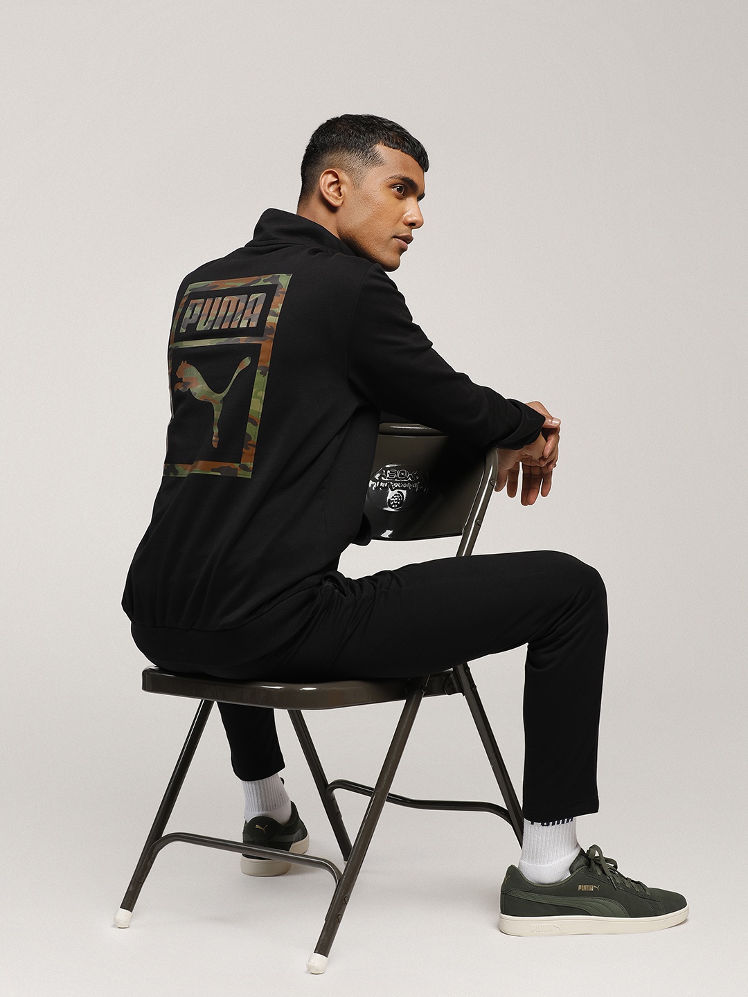 

Puma Men Black Printed Camo Box Graphic Sweatshirt