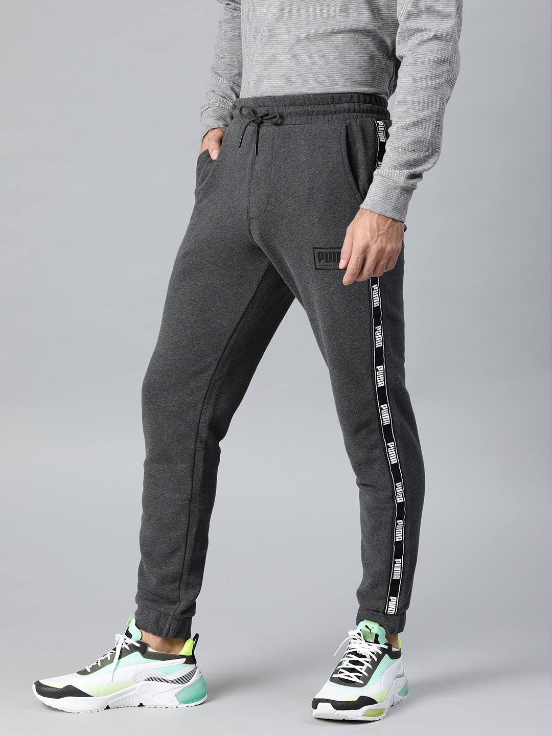 

Puma Men Grey Solid Straight Fit Holiday Pack Joggers