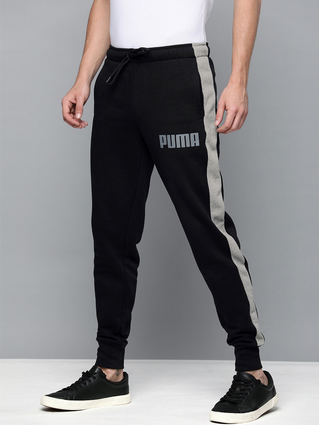 

Puma Men Black & Grey Printed Joggers