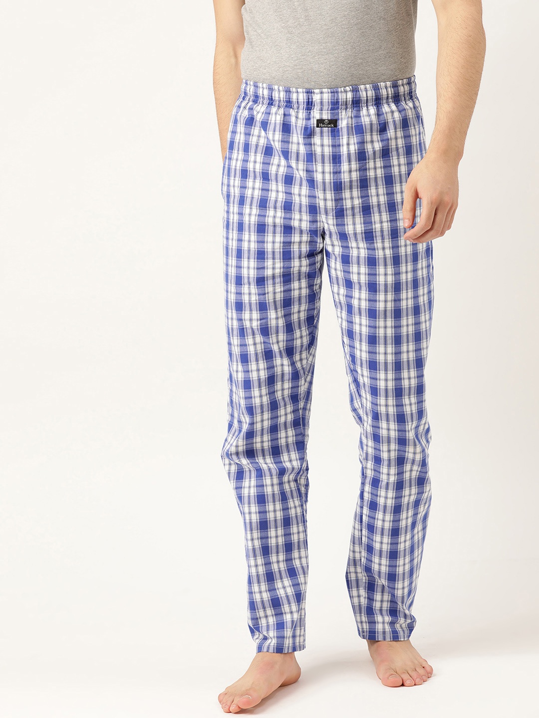 

Hancock Men Blue & White Checked Comfort Fit Lounge Pants