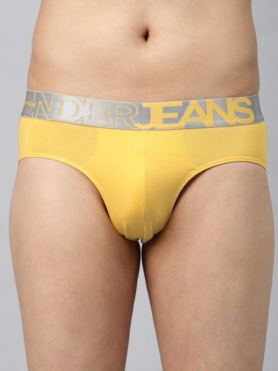 

UnderJeans by Spykar Men Yellow Solid Briefs 8907966422001