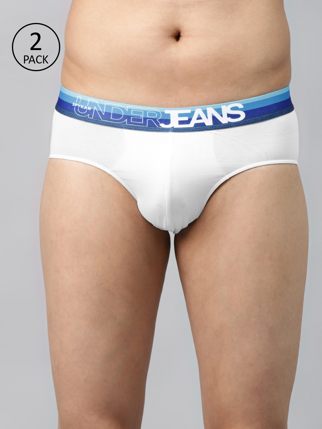 

UnderJeans by Spykar Men Pack of 2 White Solid Briefs 8907966429000