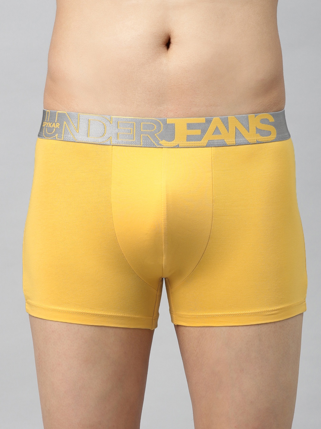 

UnderJeans by Spykar Men Mustard Yellow Solid Trunks 8907966425156