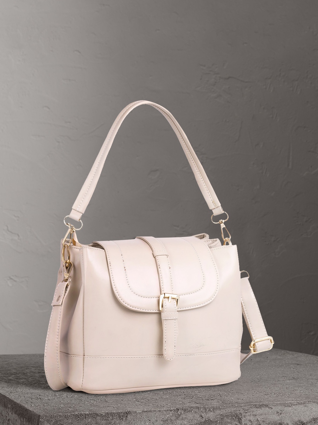 

WOMEN MARKS Cream-Coloured Solid Sling Bag