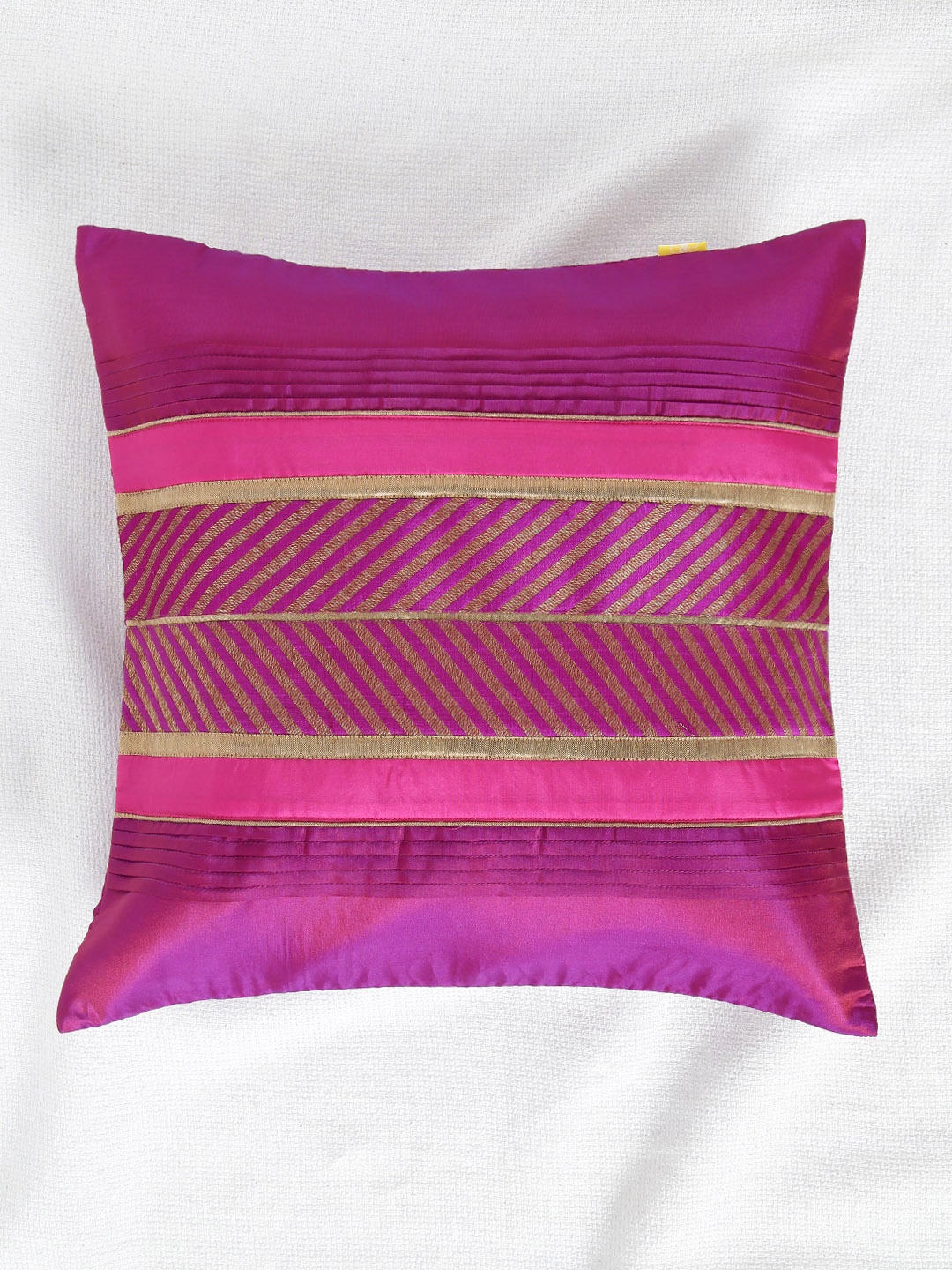 

ANS Purple Single Brocade Dual-Toned 16'' x 16'' Square Cushion Cover