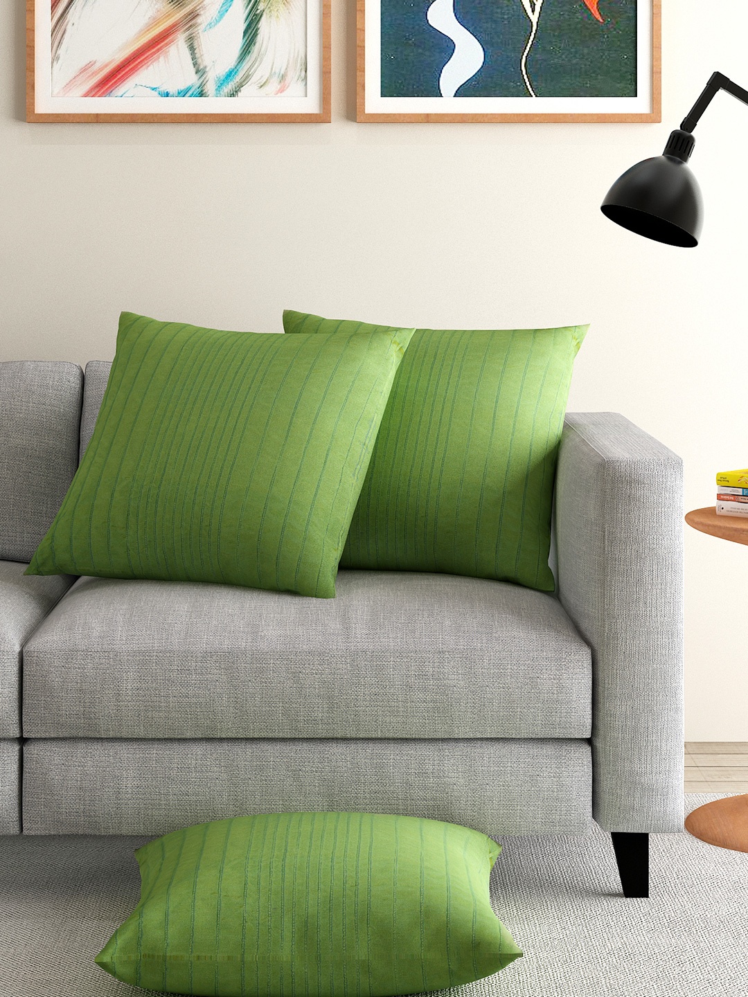 

ANS Green Dual-Toned Set of 3 16'' x 16'' Square Cushion Covers