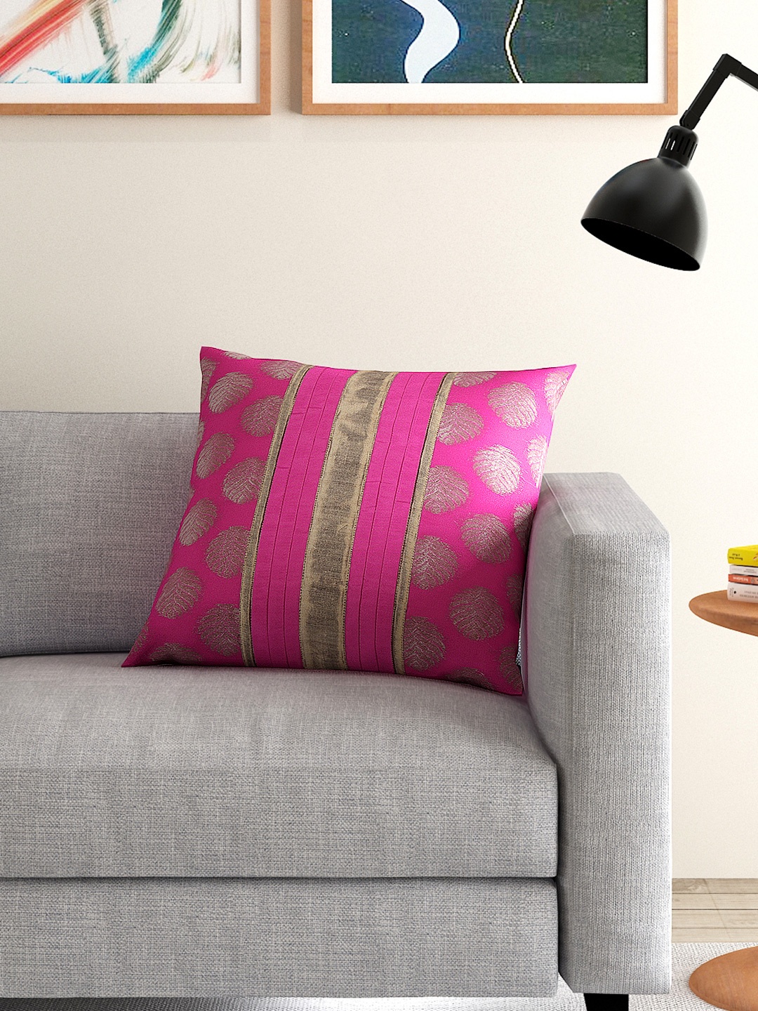 

ANS Magenta Single Jacquard 16" x 16" Square Cushion Cover