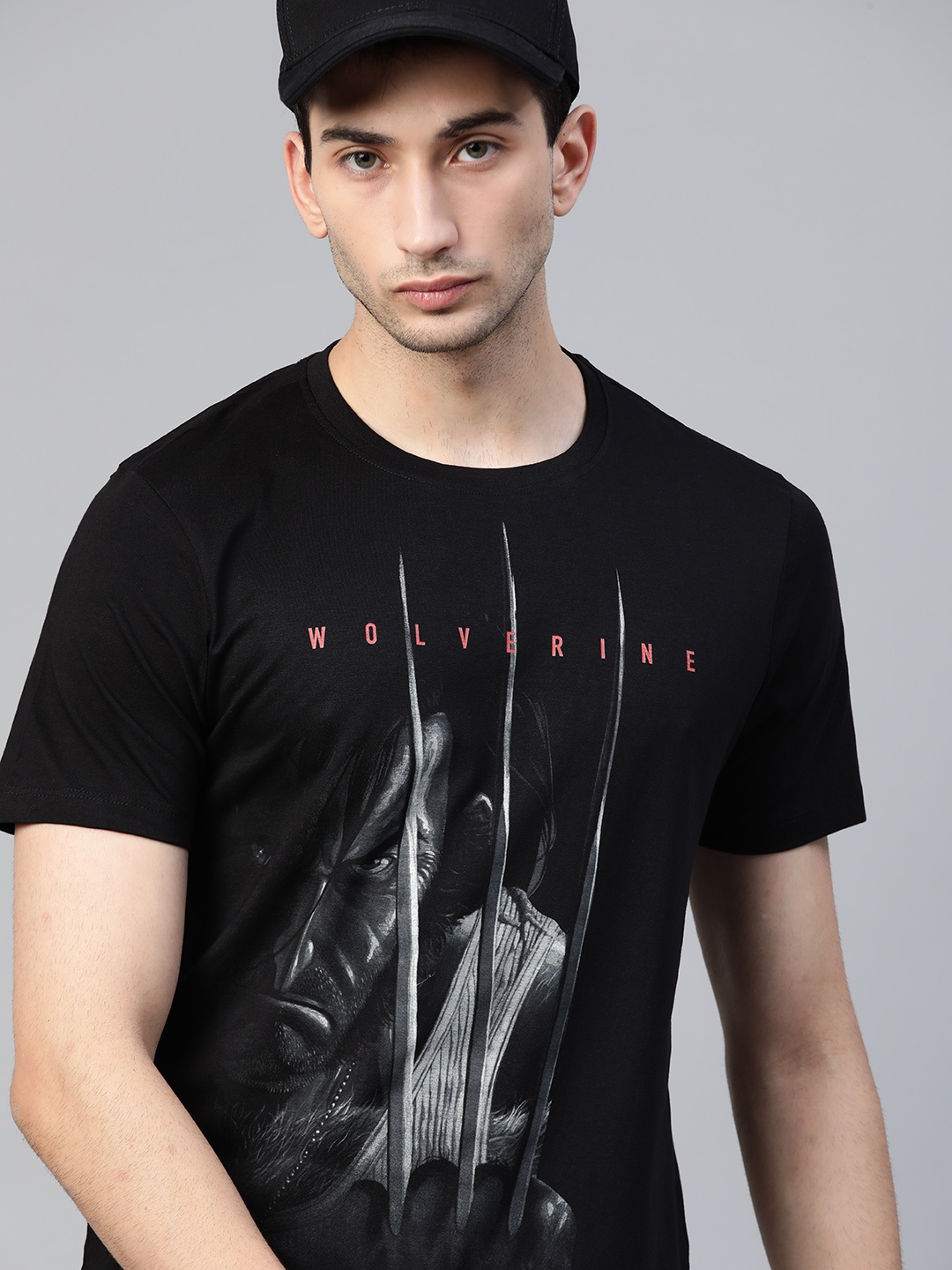 

Kook N Keech Marvel Men Black Grey Printed Pure Cotton T-shirt