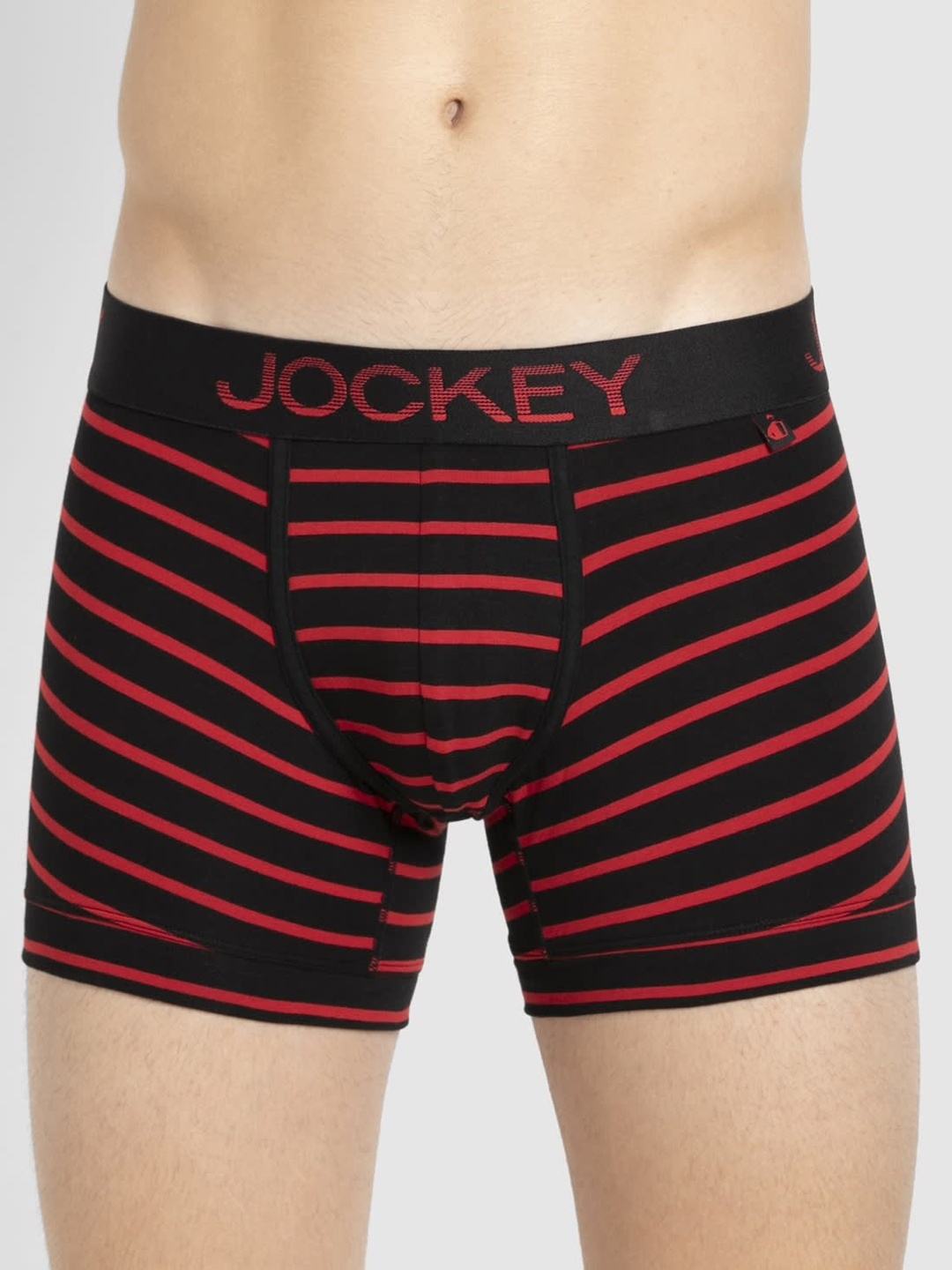 

Jockey Men Black & Red Striped Trunks FP25-0105-BWR05