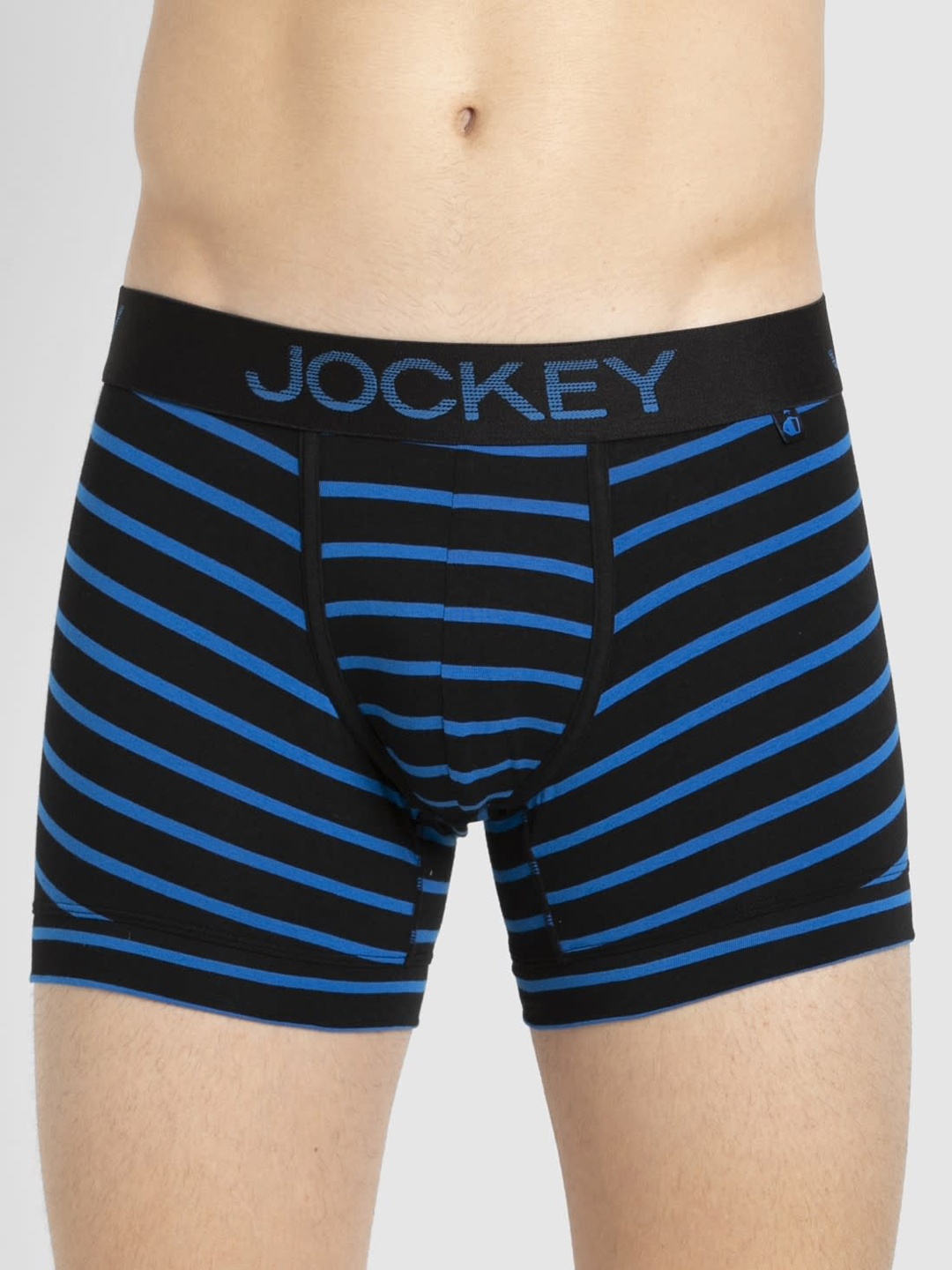 

Jockey Men Black & Blue Striped Trunks FP25-0105-BSD04