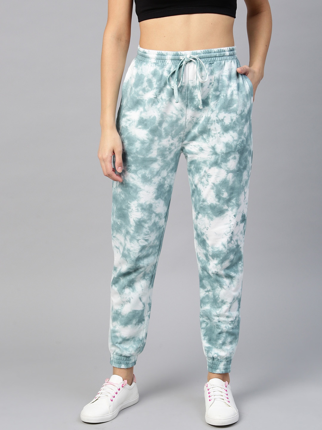 

VividArtsy Women Blue & White Dyed Jogger