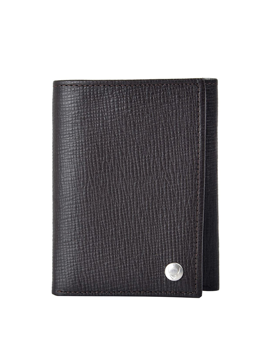 

Hidesign Men Brown Leather Textured Three Fold Wallet
