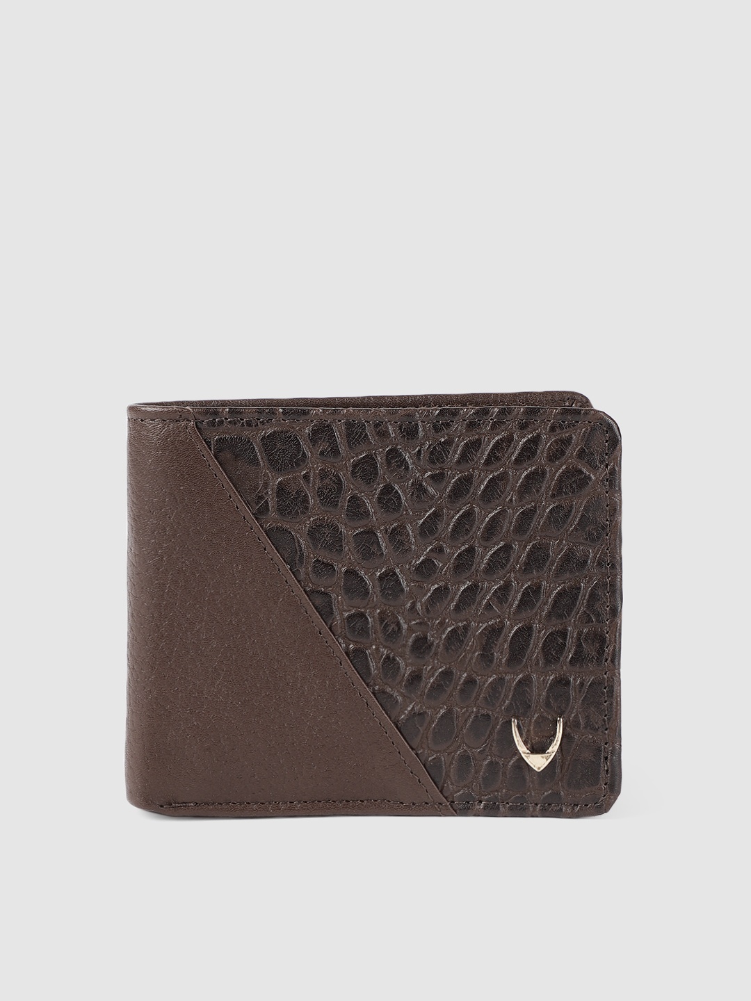 

Hidesign Men Brown Textured Two Fold Leather Wallet