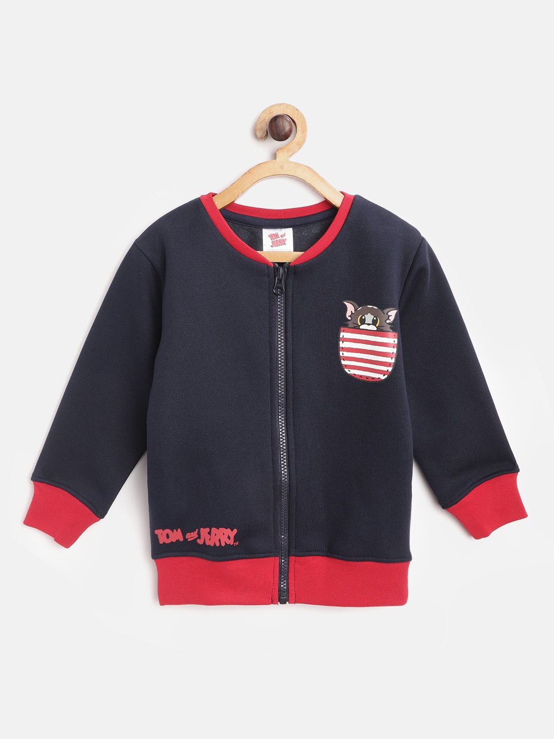 

toothless Boys Navy Blue Solid Tom & Jerry Lightweight Bomber