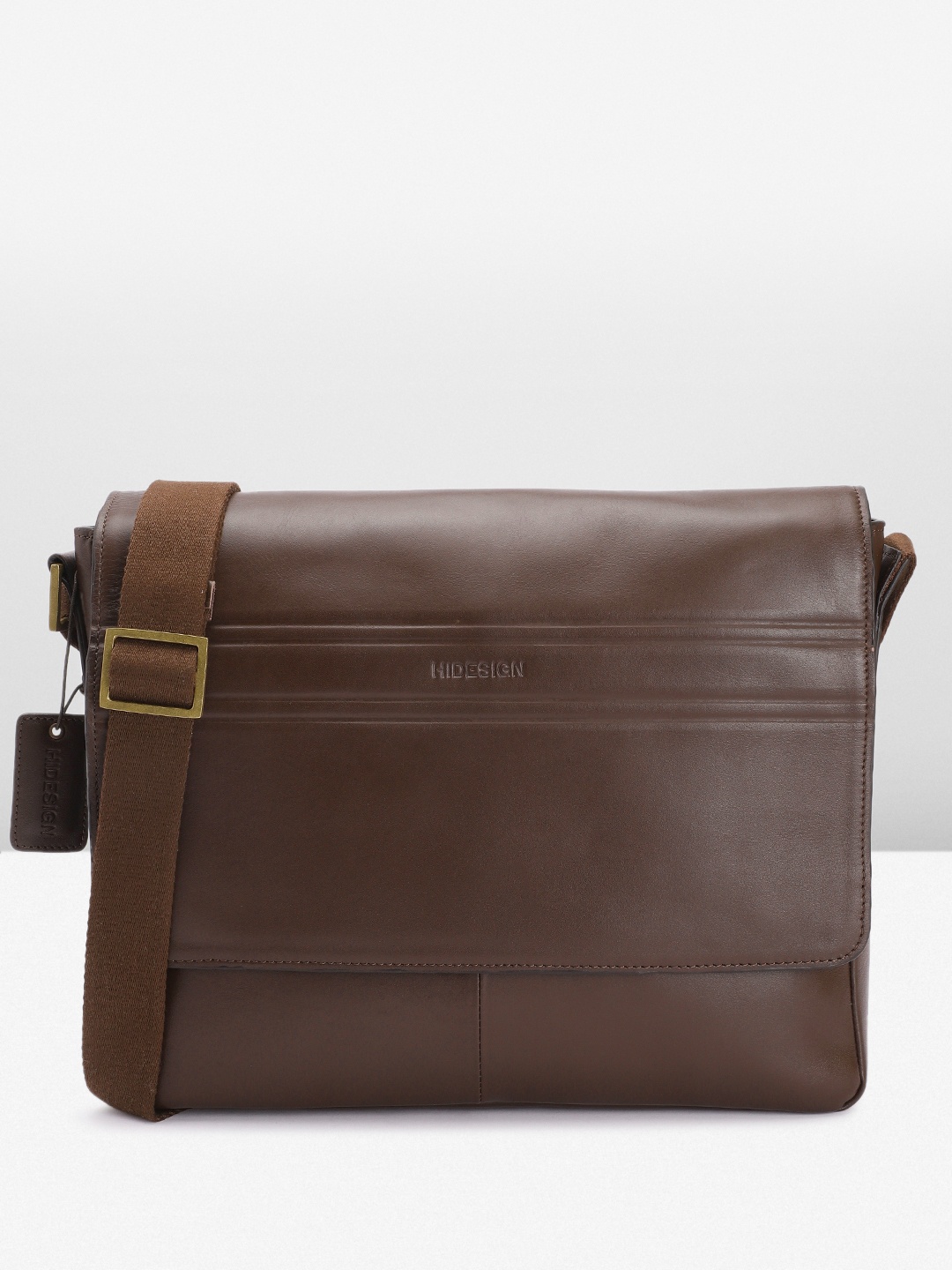 

Hidesign Men ADAM Leather Messenger Bag, Brown