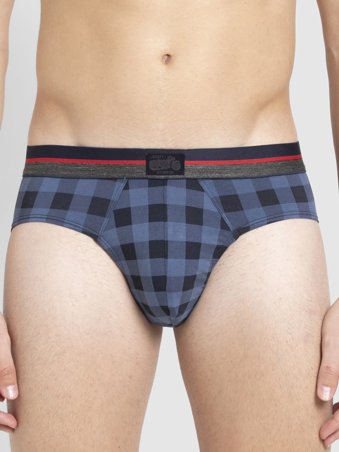 

Jockey Men Navy Blue & Black Checked Briefs ZN04-0105-BFC21