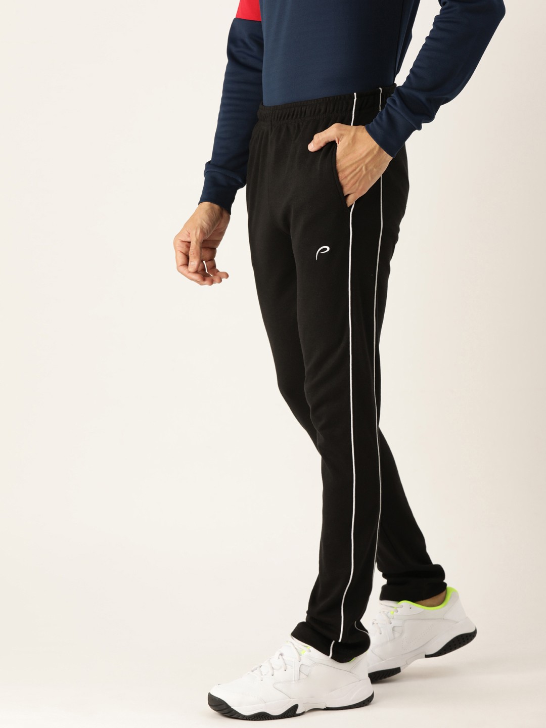

Proline Active Men Black Solid Track Pants With Side Stripes