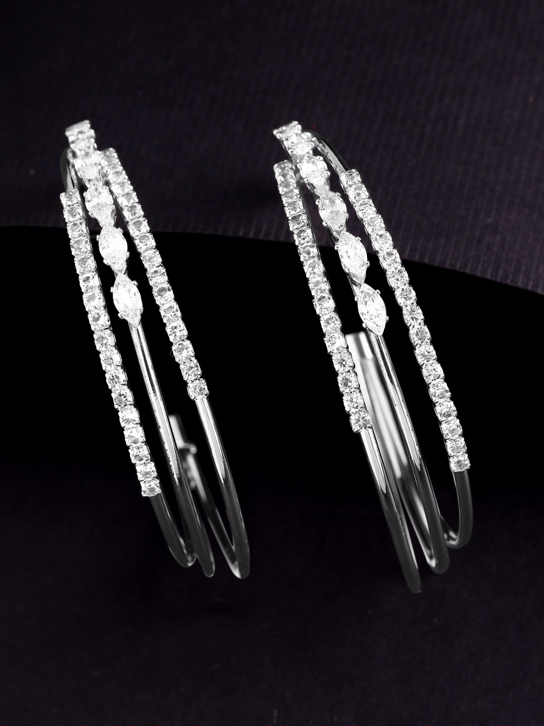 

Rubans Silver-Toned Circular Hoop Earrings