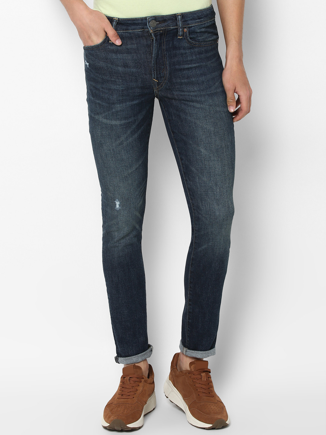 

AMERICAN EAGLE OUTFITTERS Men Blue Slim Fit Low Distress Light Fade Stretchable Jeans