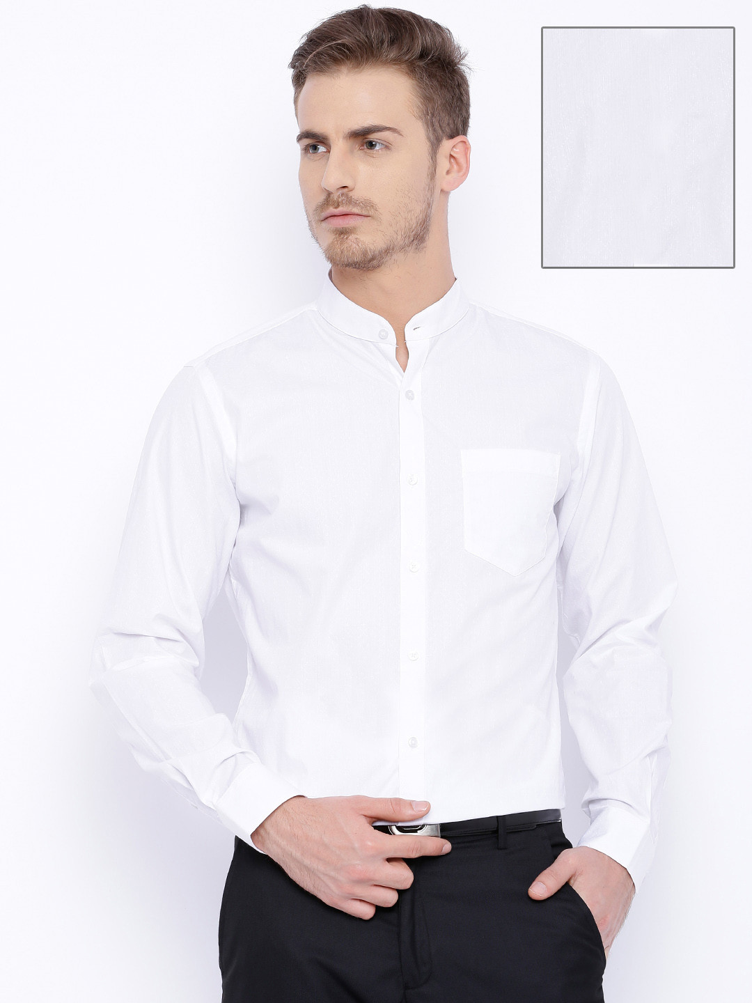 

Black Coffee Off-White Slim Fit Formal Shirt