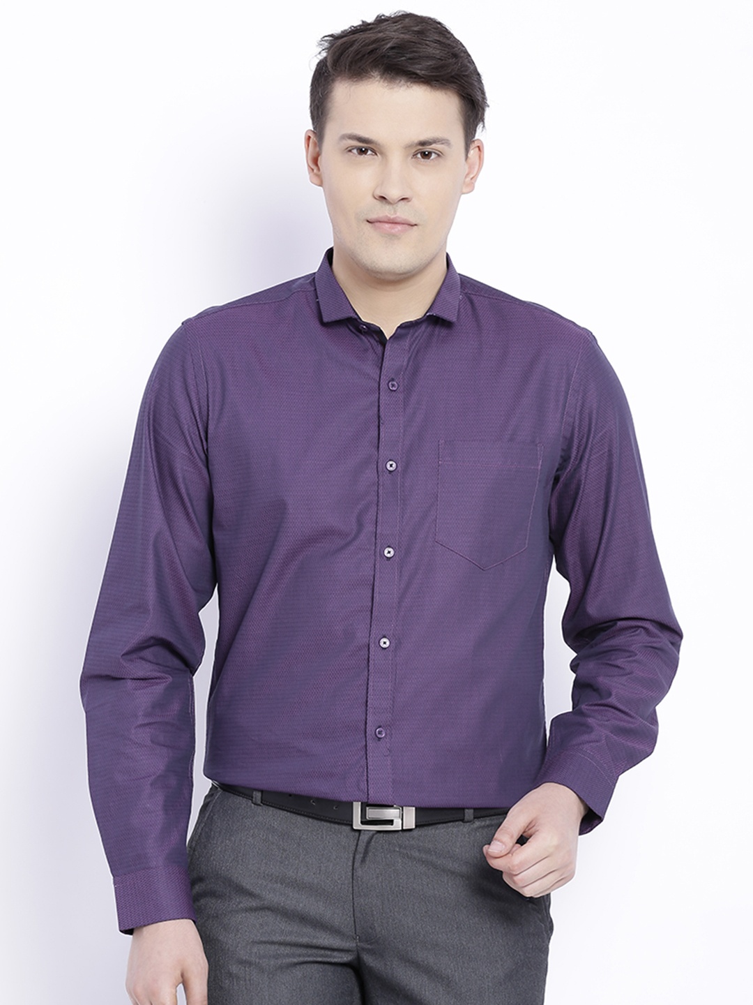 

Black Coffee Purple Slim Fit Smart Casual Shirt