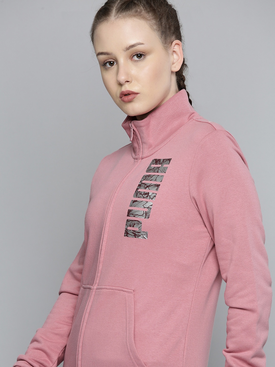 

Puma Women Pink Brand Logo Printed Sweatshirt