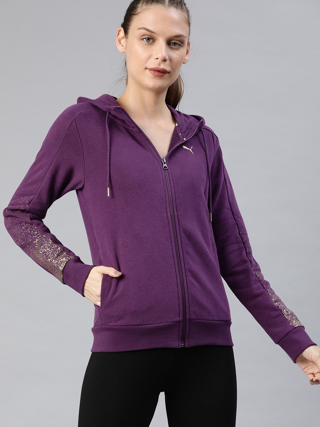 

Puma Women Purple Holiday Pack Full Zip Hooded Training Sweatshirt