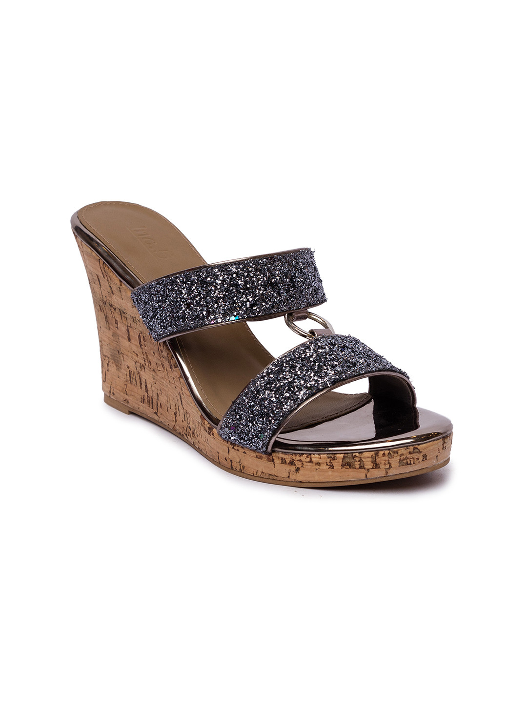 

Inc 5 Grey Embellished Open Toe Wedge Heels
