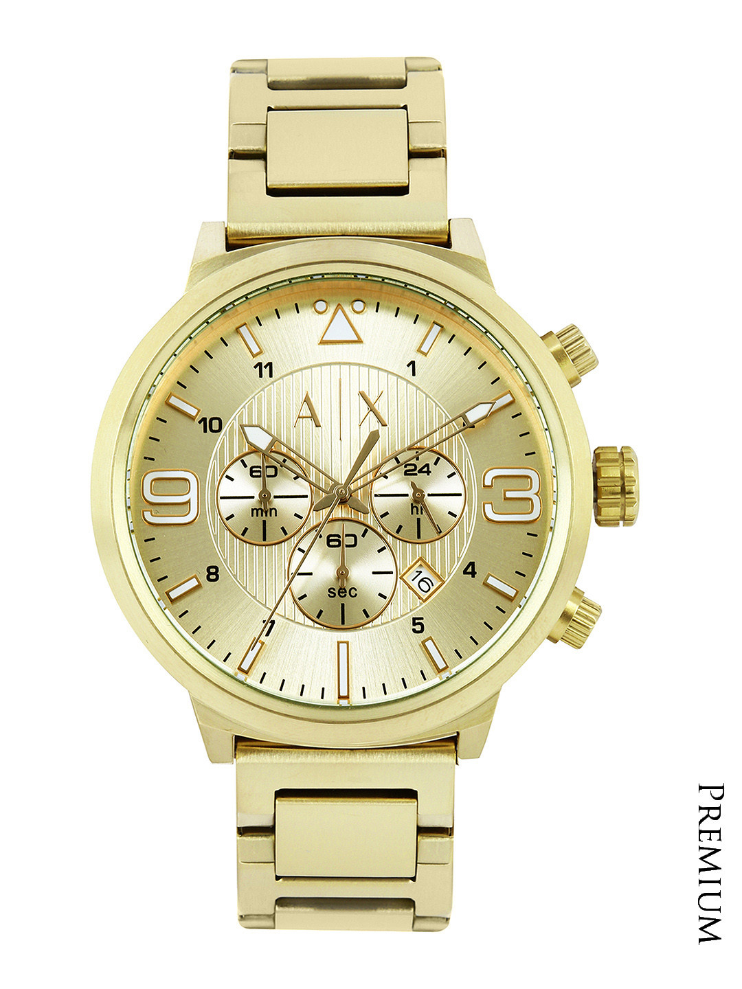 

Armani Exchange Men Gold-Toned Dial Chronograph Watch AX1368