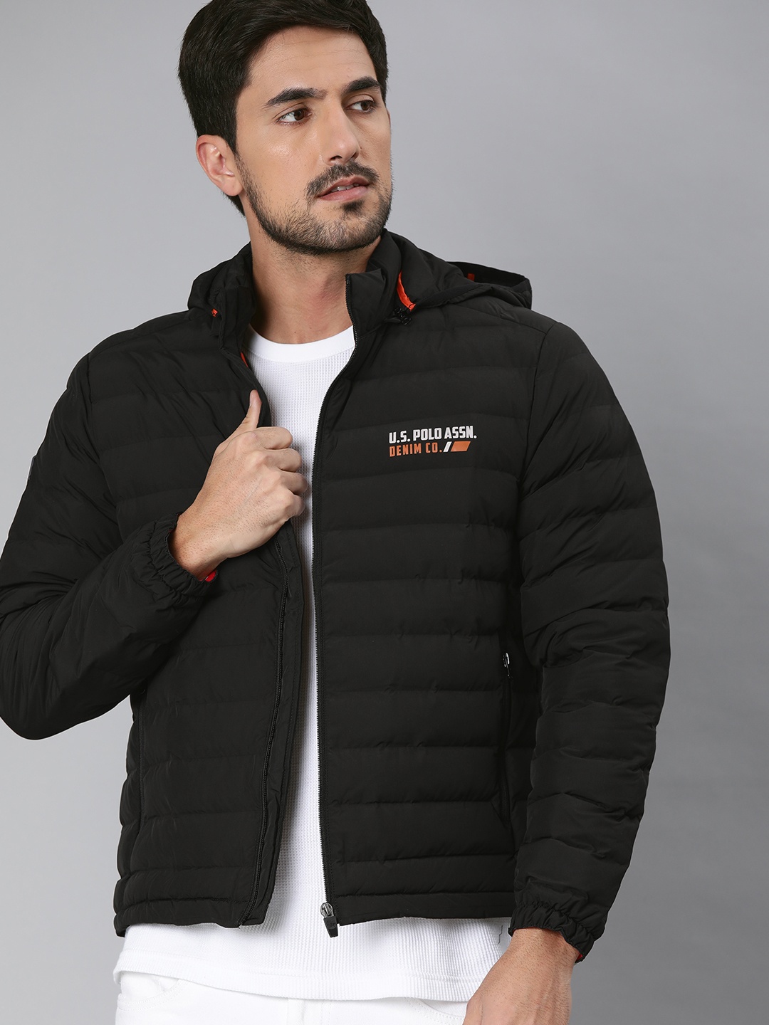 

U.S. Polo Assn. Denim Co. Men Black Solid Padded Jacket