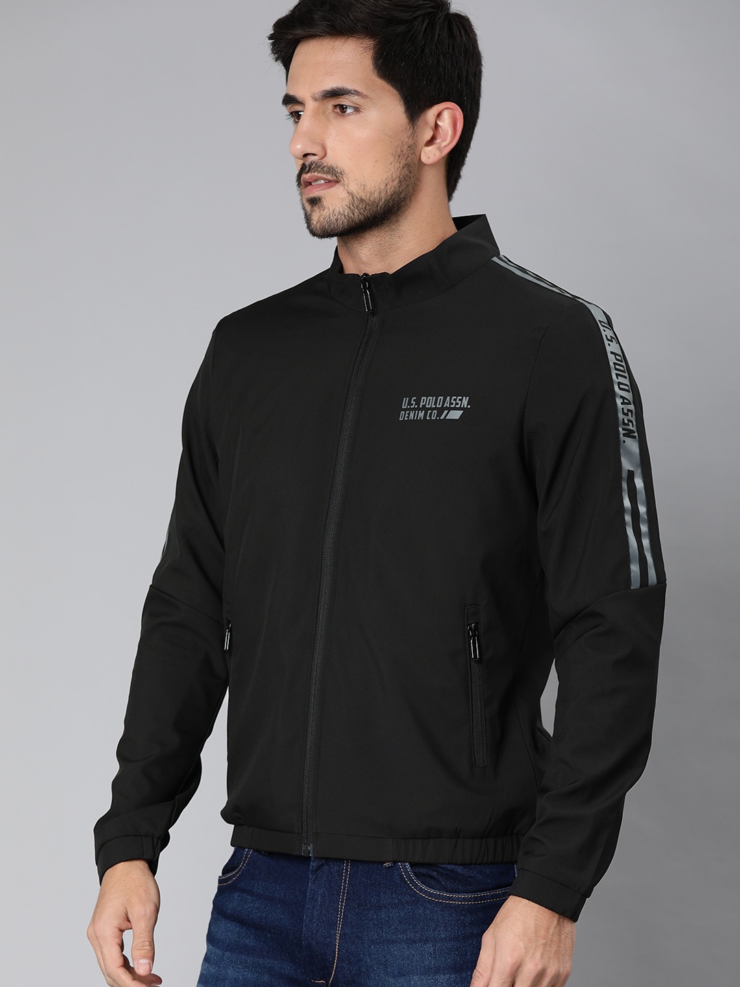 

U.S. Polo Assn. Denim Co. Men Black Solid Sporty Jacket