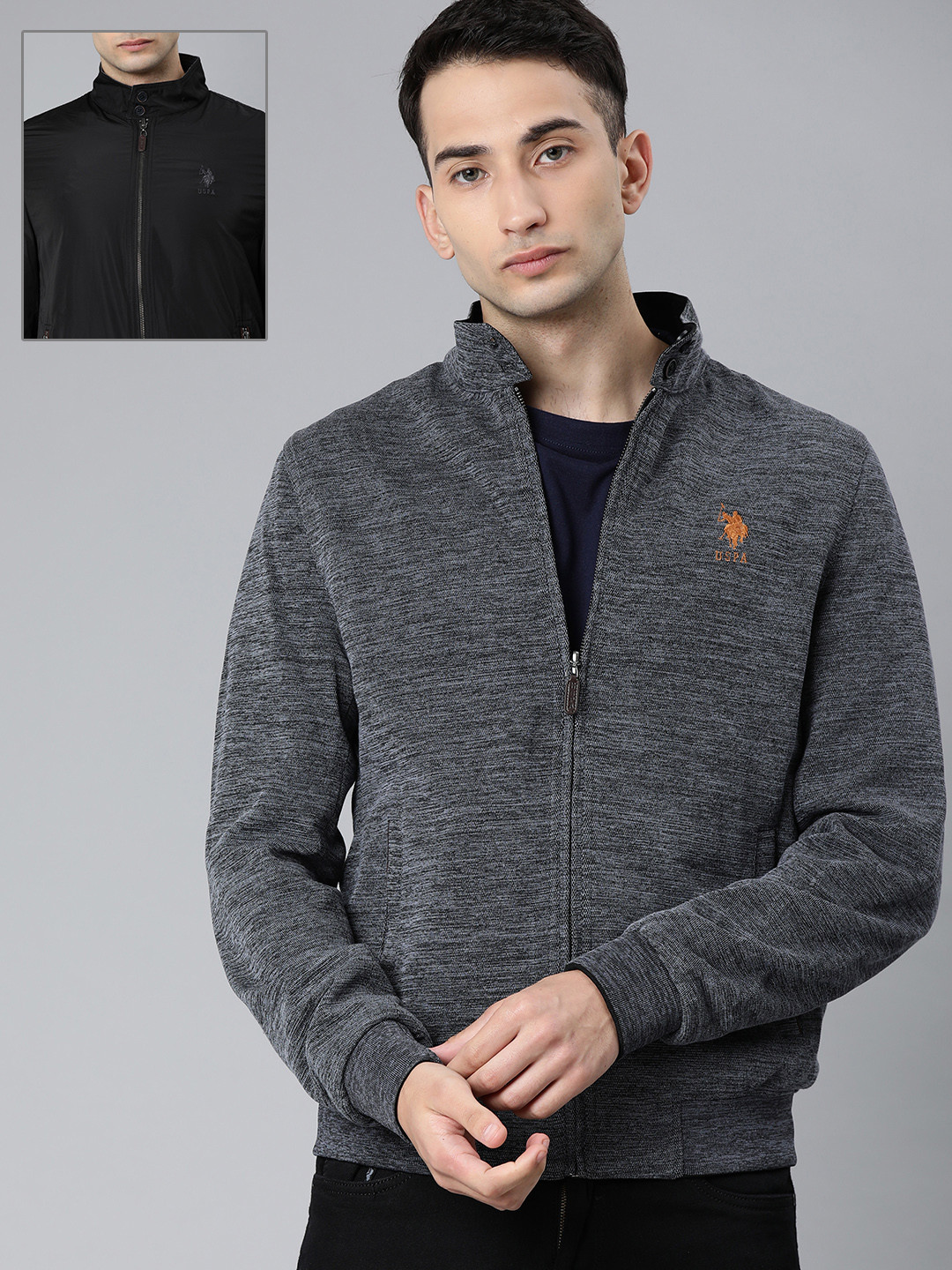 

U.S. Polo Assn. Men Black Solid Bomber