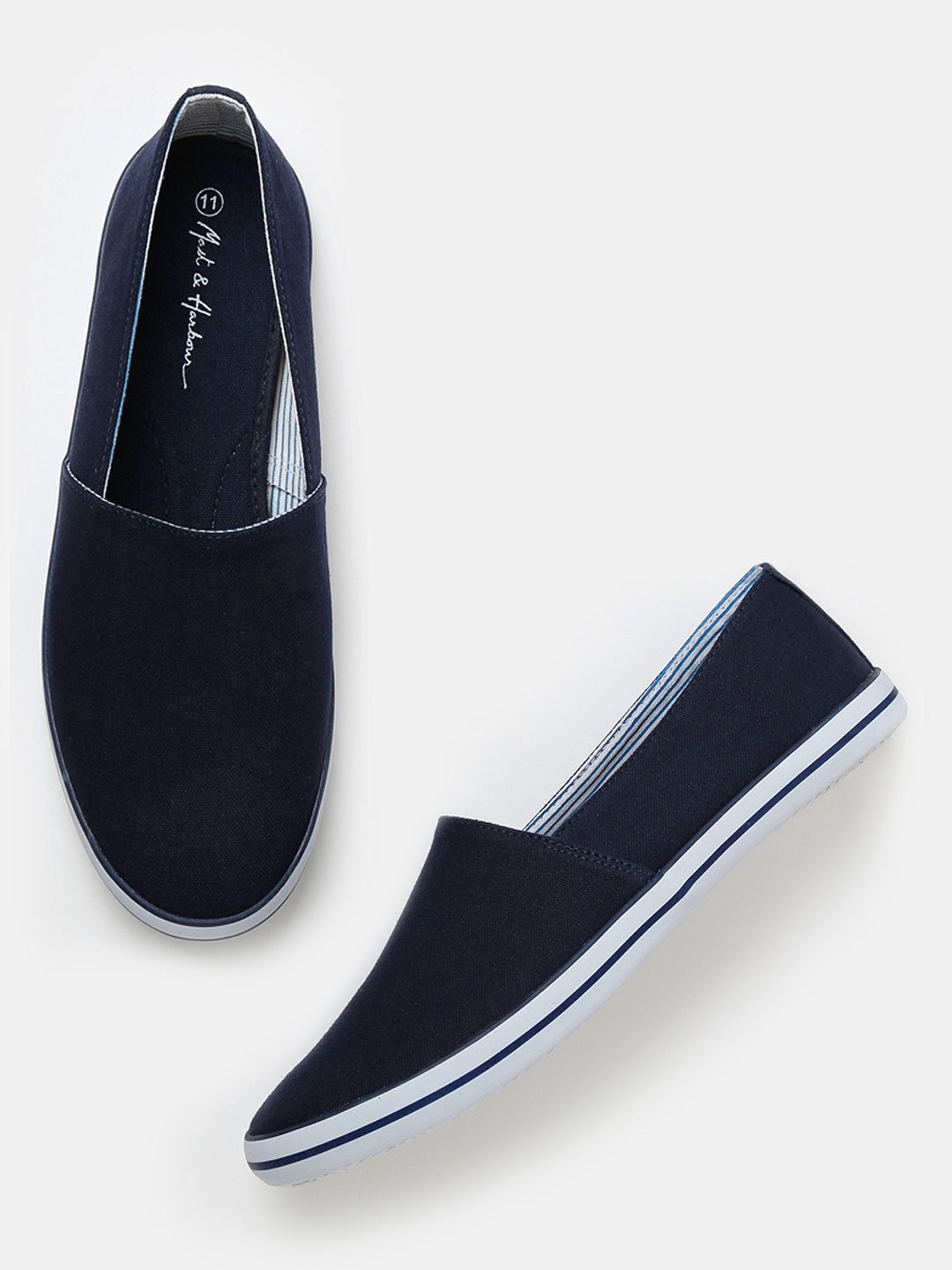 

Mast & Harbour Men Navy Loafers, Navy blue