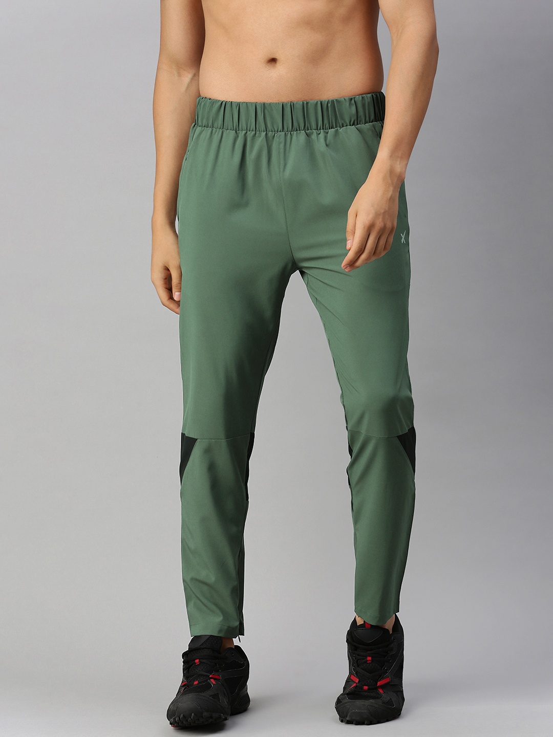 

HRX By Hrithik Roshan Men Green Slim Fit Rapid-Dry Antimicrobial Training Track Pants