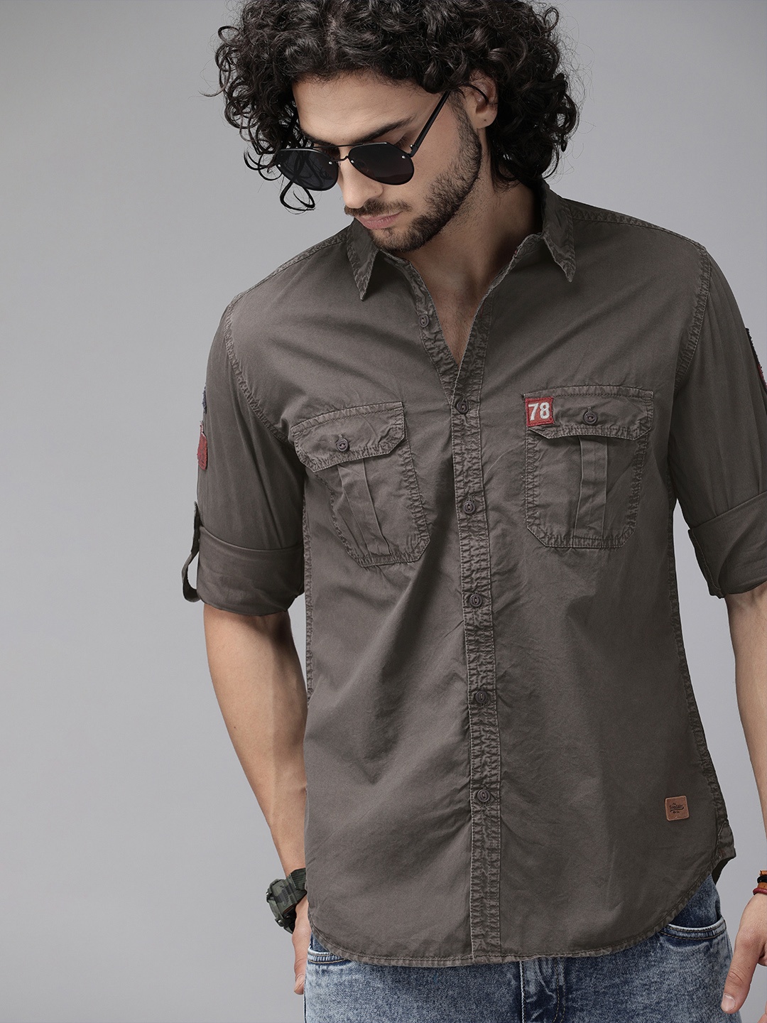 

Roadster Men Brown Regular Fit Solid Casual Shirt