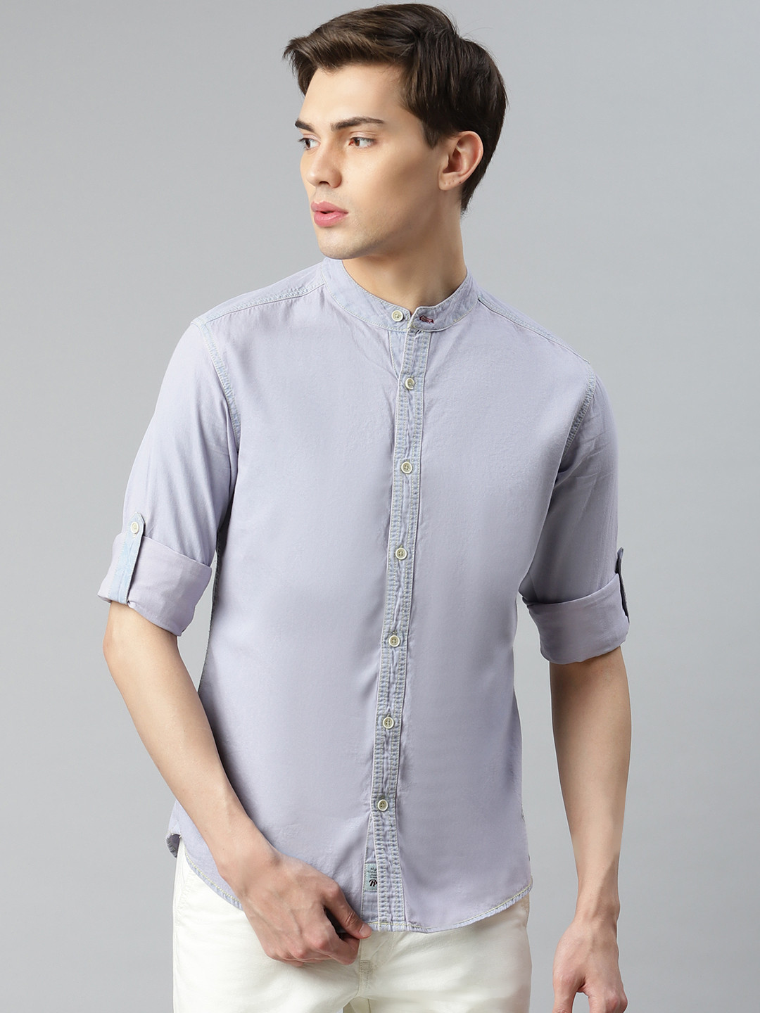 

Roadster Men Lavender Regular Fit Solid Pure Cotton Casual Shirt