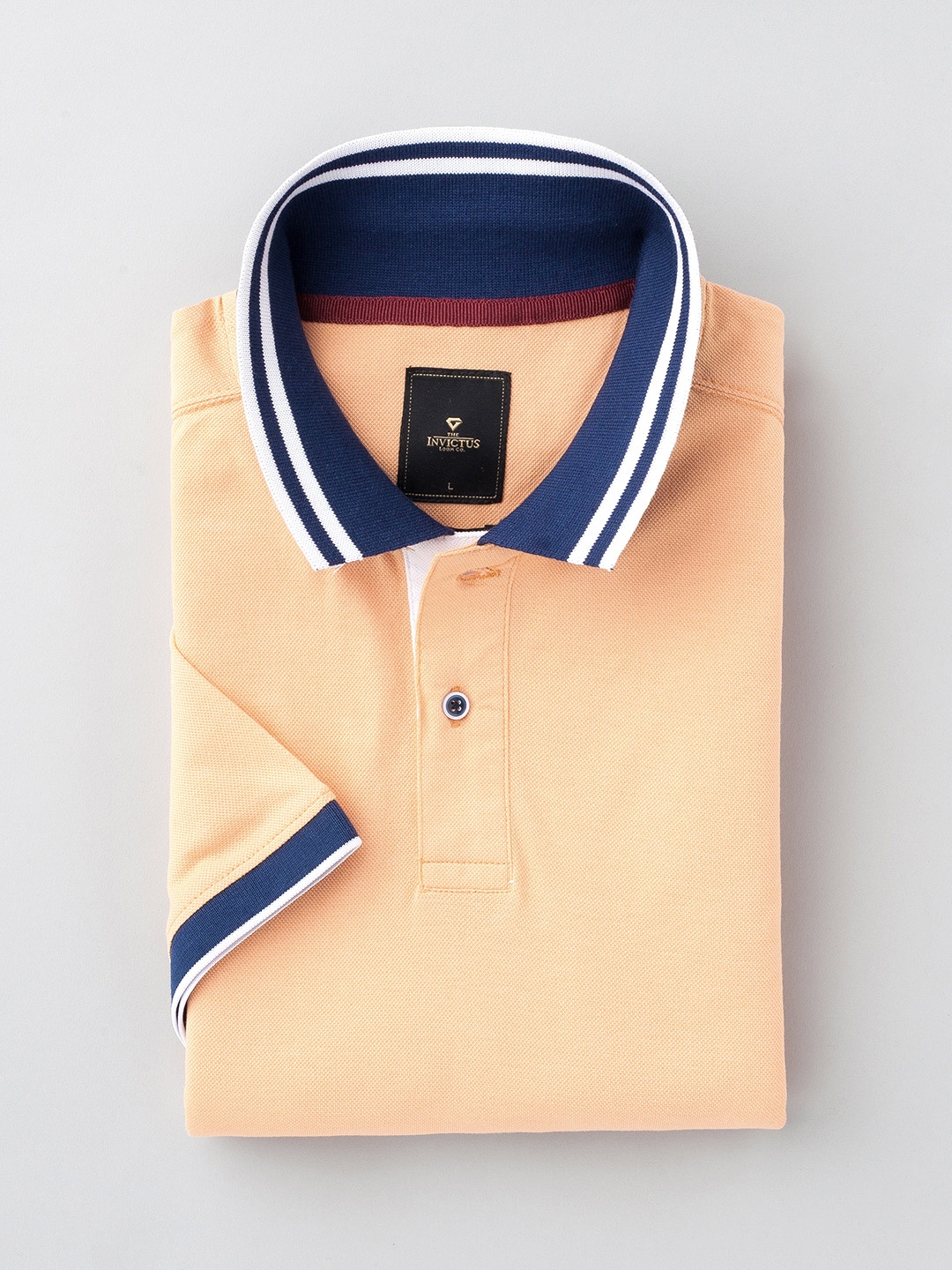 

INVICTUS Peach-Coloured Polo T-shirt