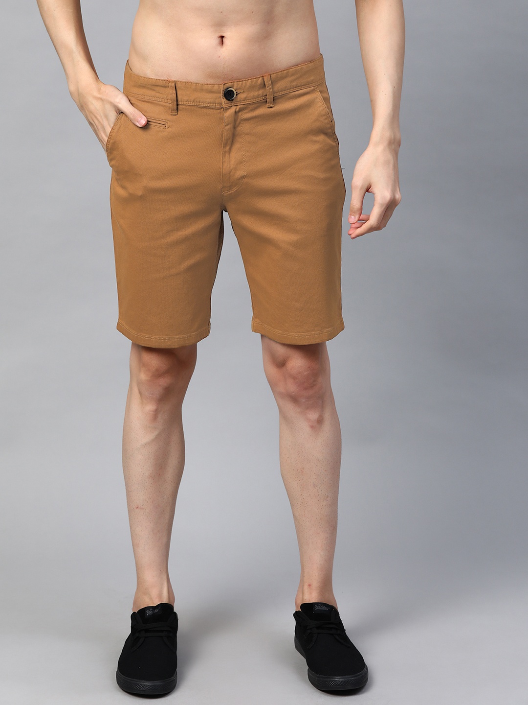 

Roadster Men Brown Mid-Rise Regular Shorts