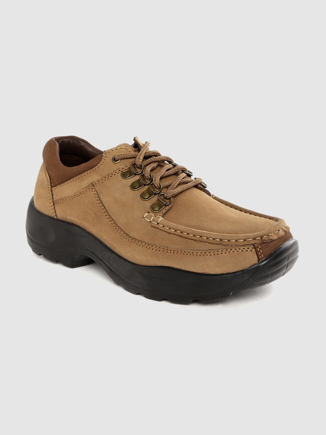 

Roadster Men Camel Brown Solid Nubuck Leather Sneakers