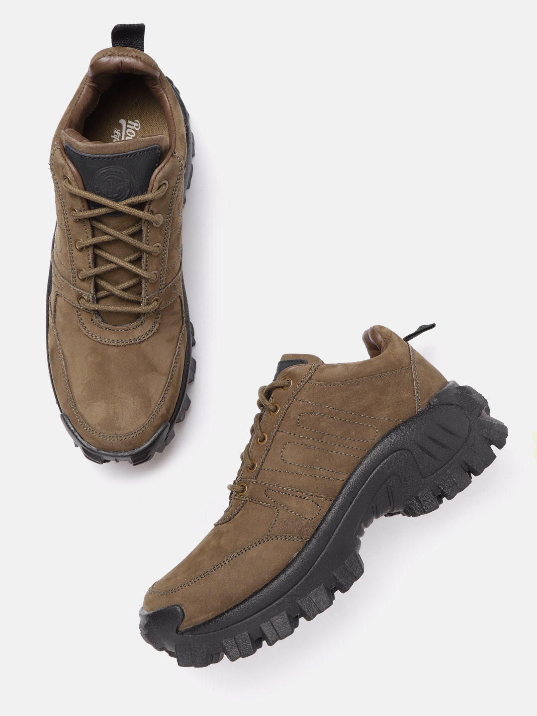 

Roadster Men Suede Finish Trekking Shoes, Olive